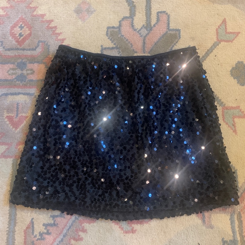 Black Sequin Mini Skirt